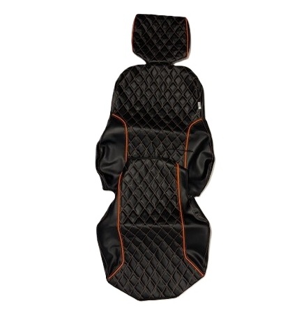 Stols�verdrag: Volvo Lastmaskin L60H-L350H Premium Svart/Orange Diamantm�nster